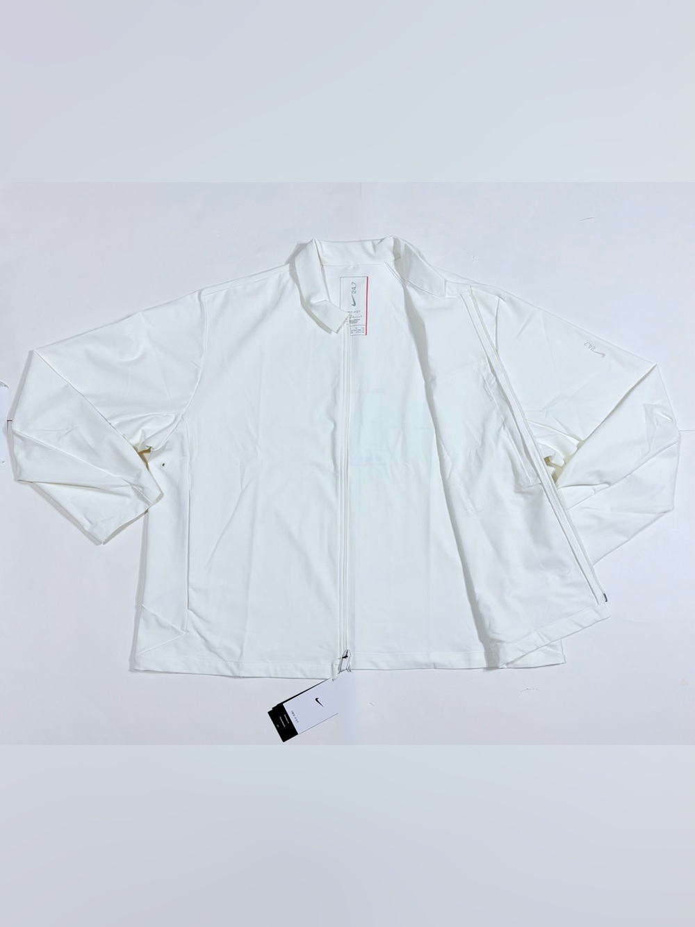 Nike Men's White Full Zip Jacket Coat 24.7 Perfect Stretch Dri-FIT UV IF2867-133